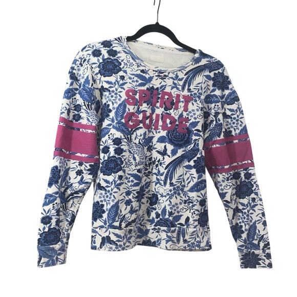 Mother Terry Sweatshirt Women’s Medium Navy Floral Spirit Guide - Picture 1 of 8